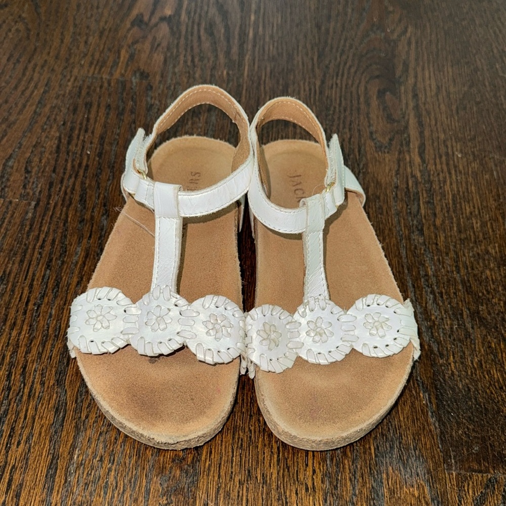 Girls Jack Rogers Lauren playground sandals white size 12